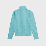 Double-Zip Knit Jacket - Biscayne Blue
