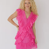 Avery Ruffle Mini Dress - Pink