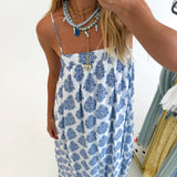Paisley Flowy Maxi Dress - Blue