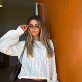 Connie Cable Knit Sweater - Cream