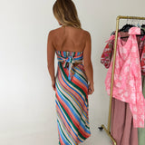 Solei Strapless Midi Dress - Summer Stripes