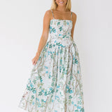 Serena Basque Dress - Light Blue