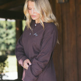 Fancy Buttoned Waffle Long Sleeve - Chocolate