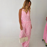 Iliana Fish Print Halter Top - Pink