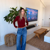 Abbey Long Sleeve Top - Scarlet