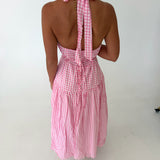 Tori Halter Neck Maxi Dress - Pink