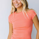 Jenna Cap Sleeve Top - Orange
