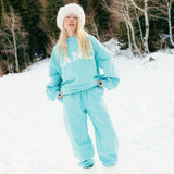 Fancy Fleece Cuffed Leg Sweatpants - Glacier Sky