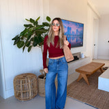 Abbey Long Sleeve Top - Scarlet