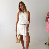 Ember Eyelet Twill Set - White