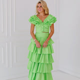 Chesney Ruffle Skirt Set - Green