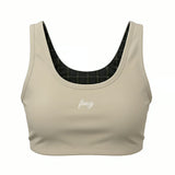 Fancy FitFlow Performance Bra Top - Cream/Plaid