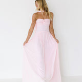 Zoey Strapless Maxi Scarf Dress - Baby Pink