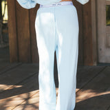 Fancy Waffle Knit Pants - Glacier