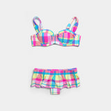 Ruffle Detail Bikini - Nantucket Plaid