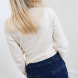 Tracy Long Sleeve Sweater Tee - Cream