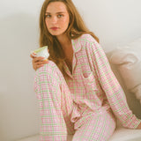 Pajama Set - Garden Pink and Green Plaid