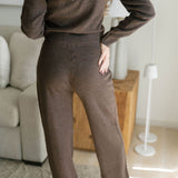 Lilly Knit Hoodie Pants Set- Brown
