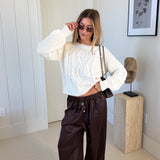 Connie Cable Knit Sweater - Cream