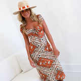 Aria Bandana Maxi Dress - Burnt Orange