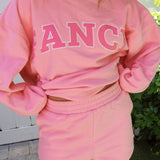 Fancy Oversized Fleece Mockneck - Hibiscus/Paradise Pink