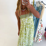 Maggie Floral Print Maxi Dress - Green