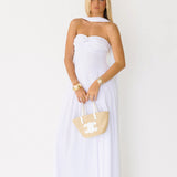 Miranda Strapless Maxi Scarf Dress - White
