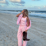 Fancy Fleece Lined Sweatpants - Pink Camo