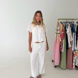 Cece Drawstring Pants - White