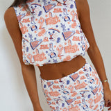 Game Day Mini Skirt Set- Purple/Orange