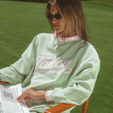 Oversized Terry Varsity Mockneck - Dewy Mint