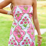 Isabelle Strapless Mini Dress - Pink Floral