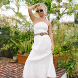 Arden Belted Midi Dress - Off White