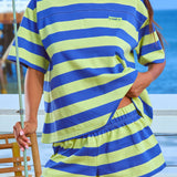Essential Striped Oversized Tee - Mahi