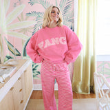 Fancy Oversized Fleece Mockneck - Paradise Pink/Hibiscus