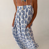 Paisley Flowy Maxi Dress - Blue
