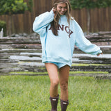 Fancy Oversized Fleece Mockneck - Glacier