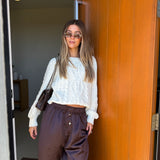 Addi Satin Pants - Brown