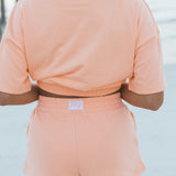 Fancy V-Neck Short Sleeve Terry Top