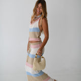 Sydney Cowl Neck Top - Natural Multi