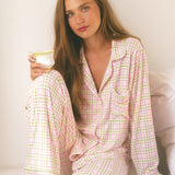 Pajama Set - Garden Pink and Green Plaid
