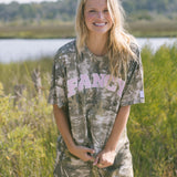 Fancy Oversized Embroidered Tee - Camo (PREORDER)