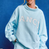 Oversized Terry Rolled Neck - Powder Blue