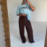 Fancy Button Pants - Chocolate