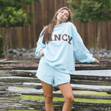 Fancy Oversized Fleece Mockneck - Glacier