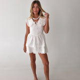 Addison Eyelet Mini Dress - White