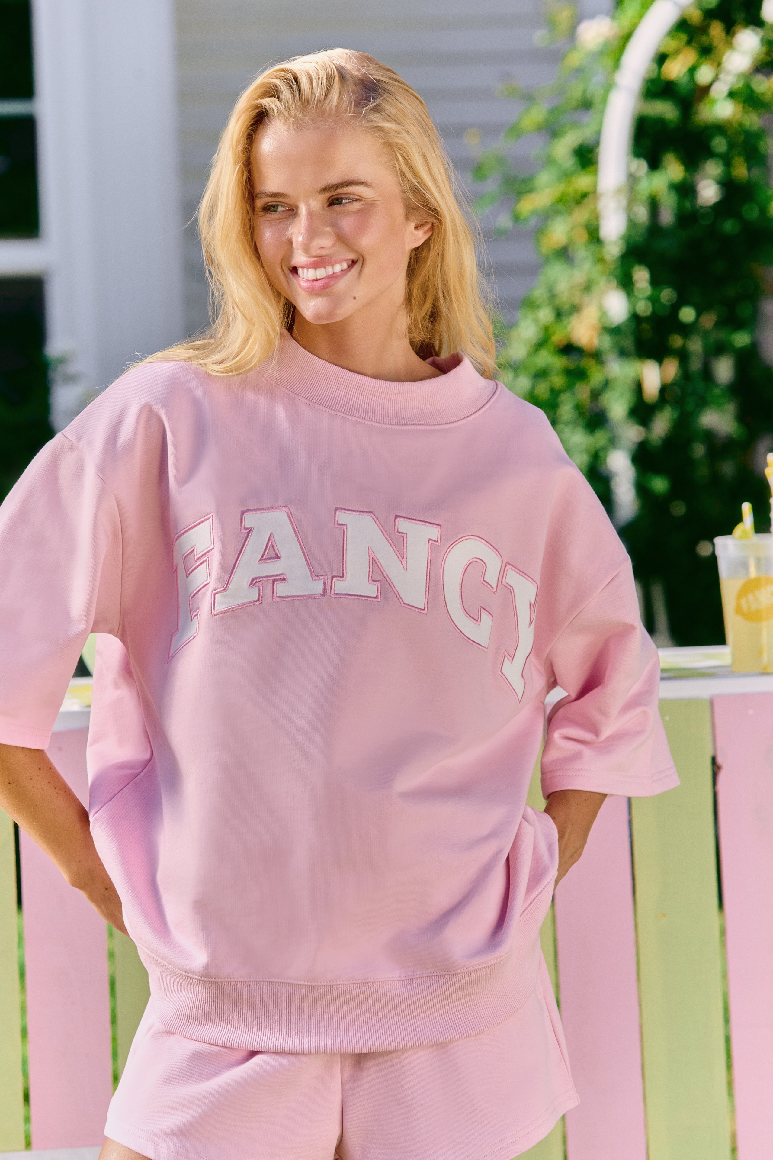 Terry Short Sleeve Classic Mockneck - Dusty Pink
