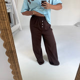 Fancy Button Pants - Chocolate
