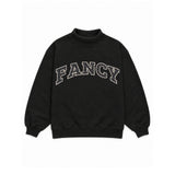 Oversized Terry Rolled Neck - Black/Polka Dot