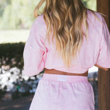 Fancy Button Shorts - Pink Camo